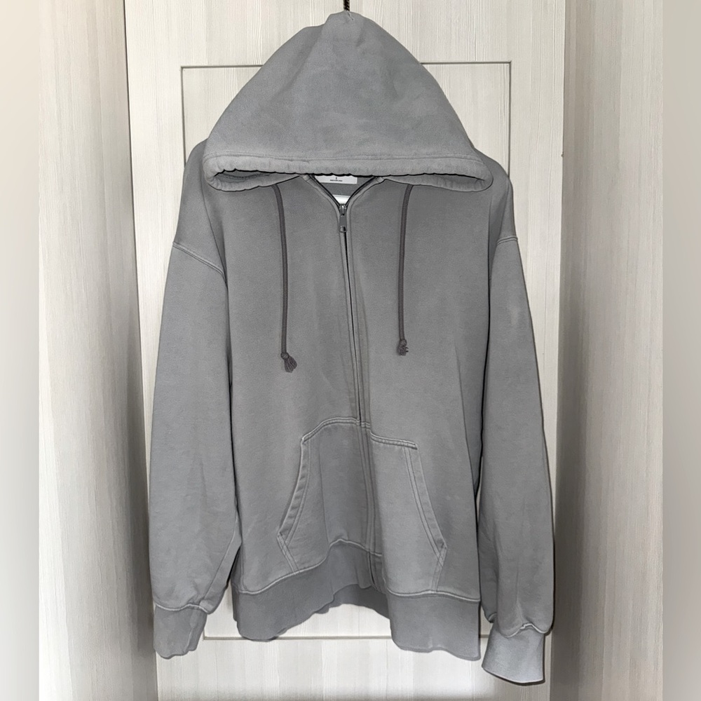 TNA Gray Zip-Up Hoodie with drawstring